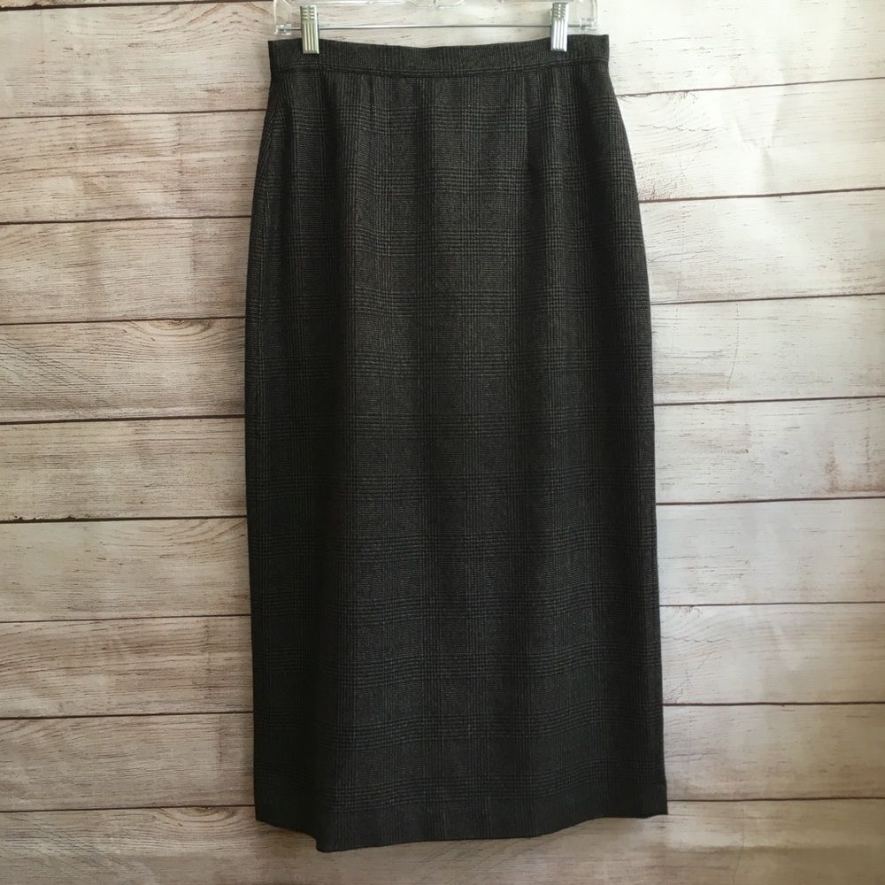 ALIA MAXI SKIRT IN BLACK AND‎ TAN HOUNDSTOOTH